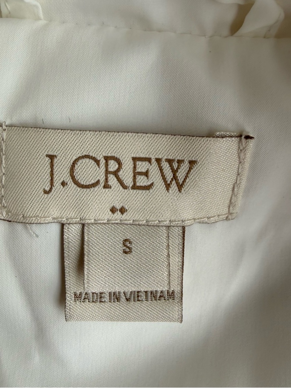 J. Crew Quilted Ivory Vest Size Small - Picture 5 of 6